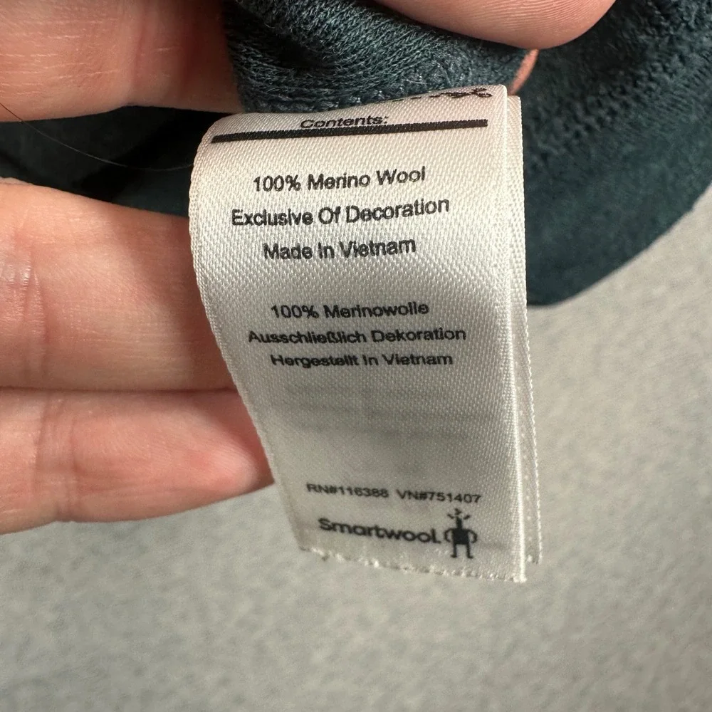 Smartwool Base Layer Top Shirt Womens S Teal Green 100% Merino Wool Long Sleeve - Picture 8 of 11